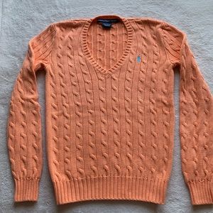 Ralph Lauren Sport Cable Knit V Neck Sweater